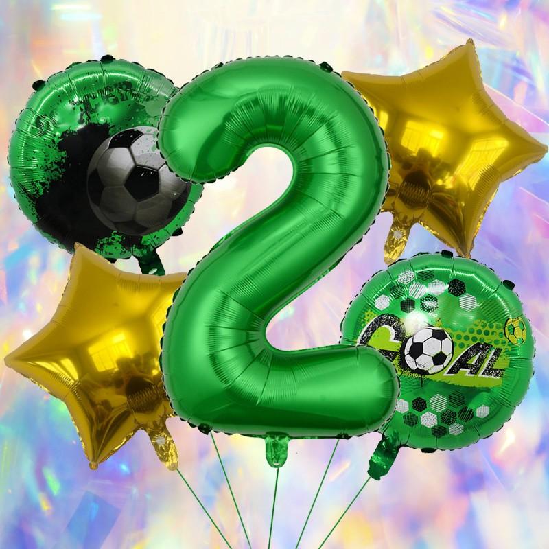 Football Star Number Foil Balloons, Multi Shape Mixed Color Set, Perfect for Birthday Party, Sports Events, School Celebrations, Festival Decor