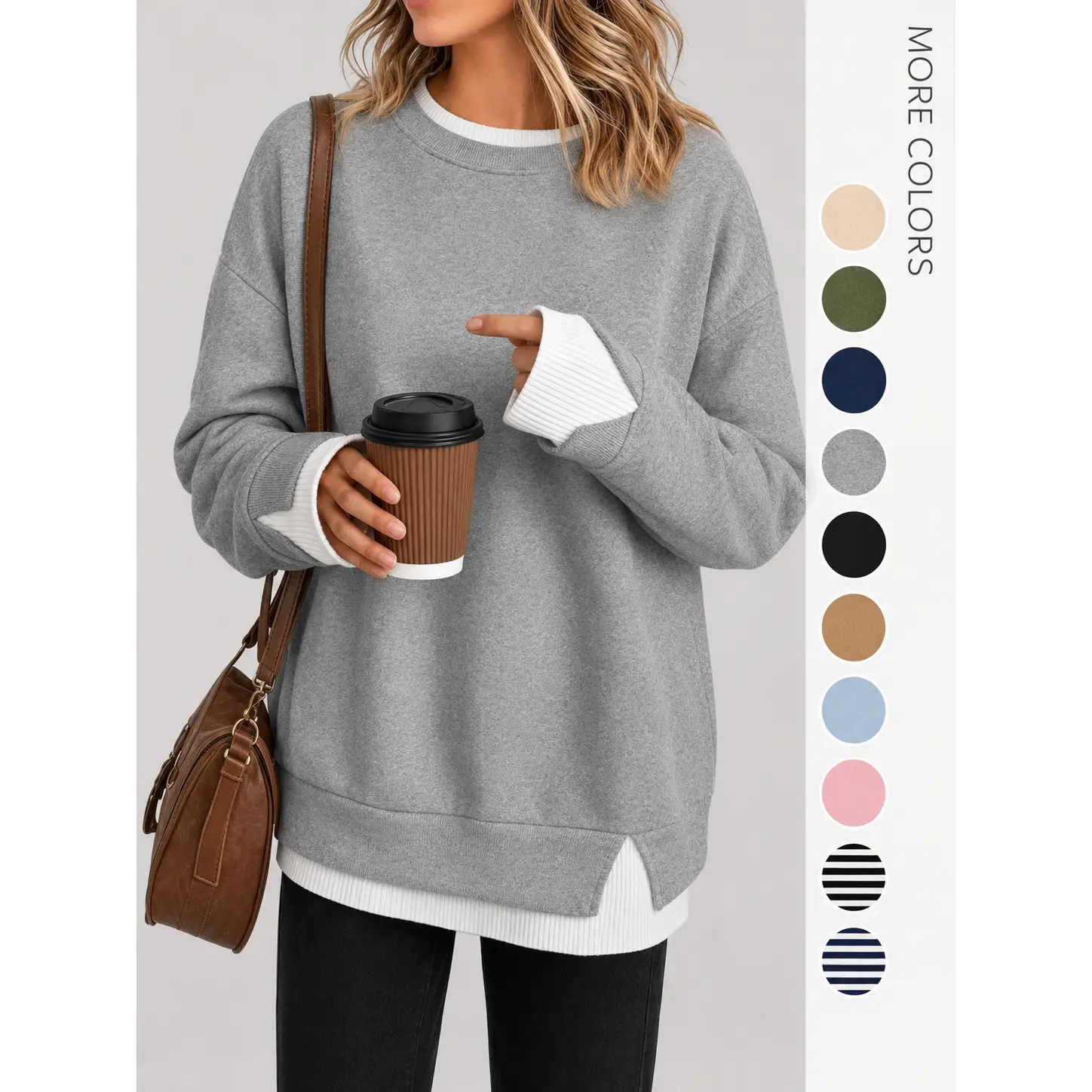 2026 New Women's Casual Loose Long Sleeve Sweatshirt