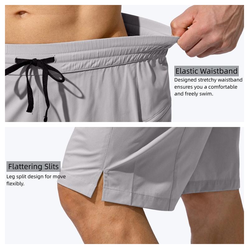 G Gradual Men's Swim Trunks Quick Dry Board Shorts Swimmingshorts with Zipper Pockets Beach Shorts Swimmingtrunks for Men Breathable Swimtrunks