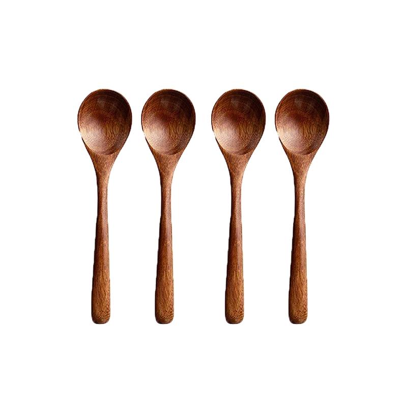 Natural Wooden Spoon Set, 4/6 Counts Durable Eco‑Friendly Long-Handle Cooking Spoons in Multiple Sizes for Kitchen Cooking, Baking and Serving Kitchen Utensils Tool #TOP PICKS