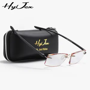 Hyjex Unisex Fashion Rectangular Frame Reading Glasses, 1-3.00 D, High-definition Trendy Reading Glasses