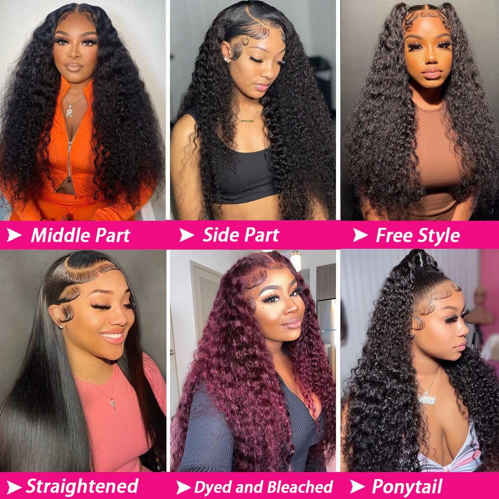 Deep Wave 13x6 Lace Front Wigs Human Hair 180% Density Lace Wigs Brazilian Hair Wigs 13x4 Lace Frontal Human Hair TikTokShopBlackFriday