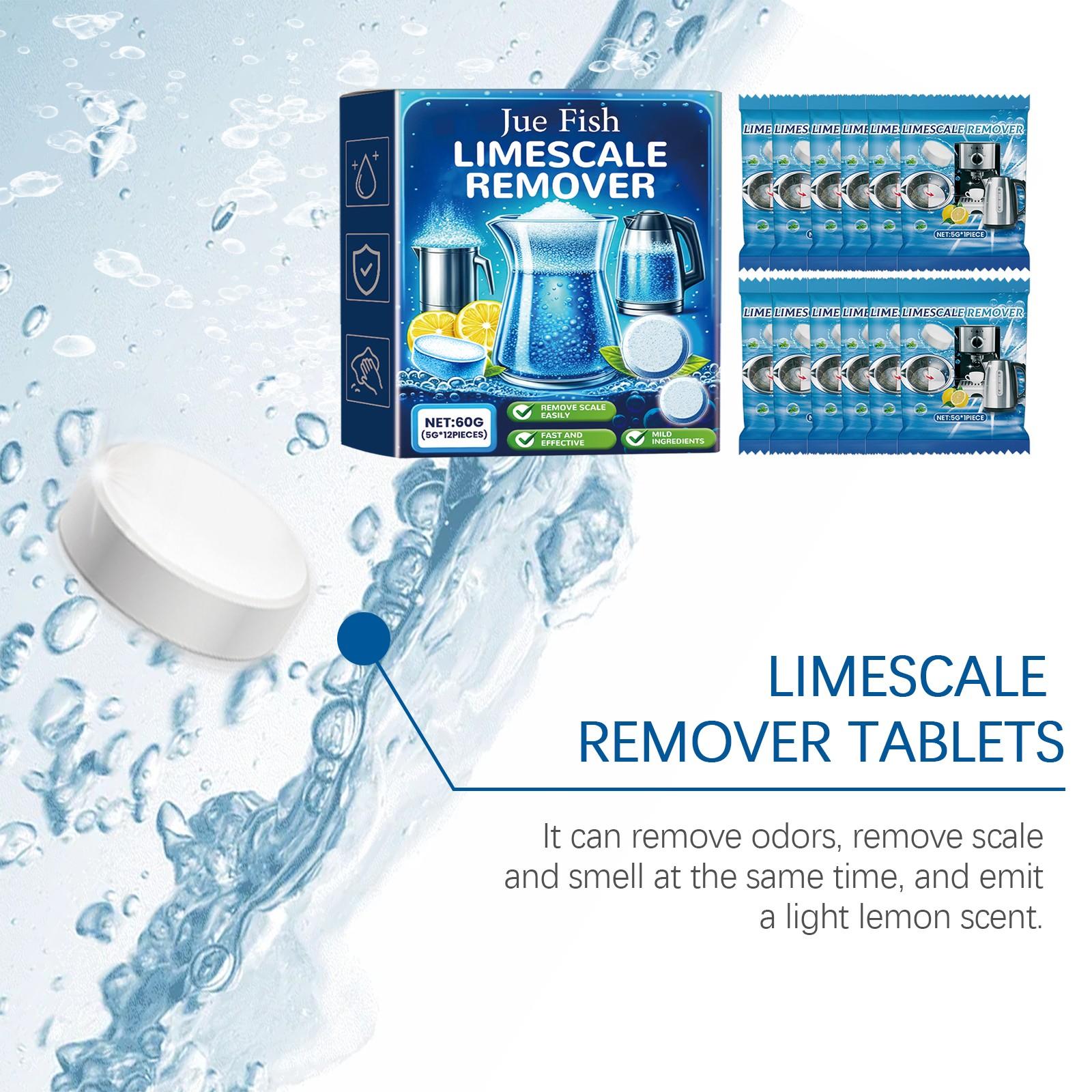 2-Pack Water Scale Remover Tablets (60g*2), Stainless Steel Pot & Kettle Cleaner, Limescale Removal,Lemon Scented, Ensures Drinking Water Quality