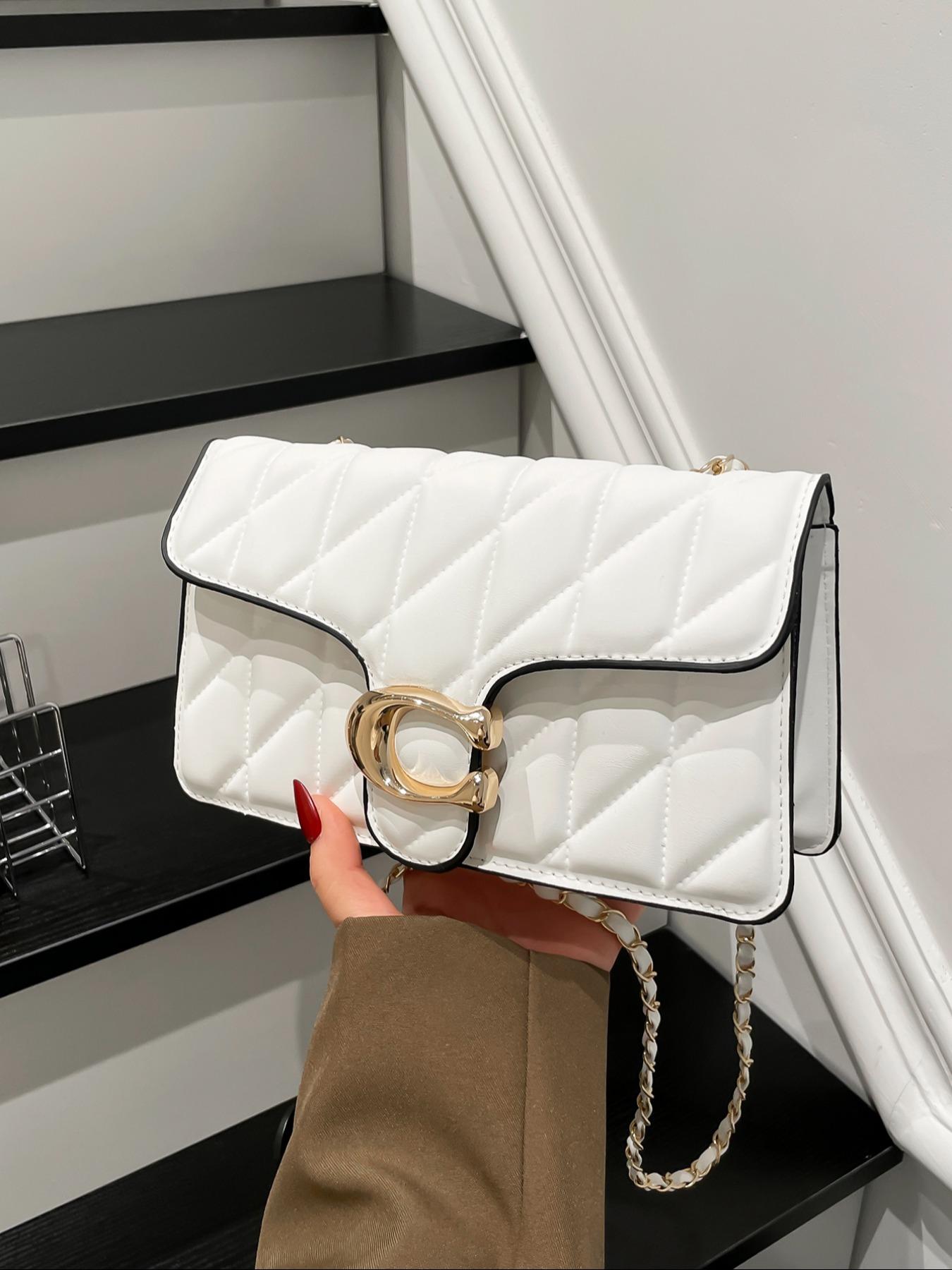 New Simple Crossbody Shoulder Bag, Large Capacity Plaid Design, Elegant Commuter Bag, All Seasons Casual Style, Adjustable Strap