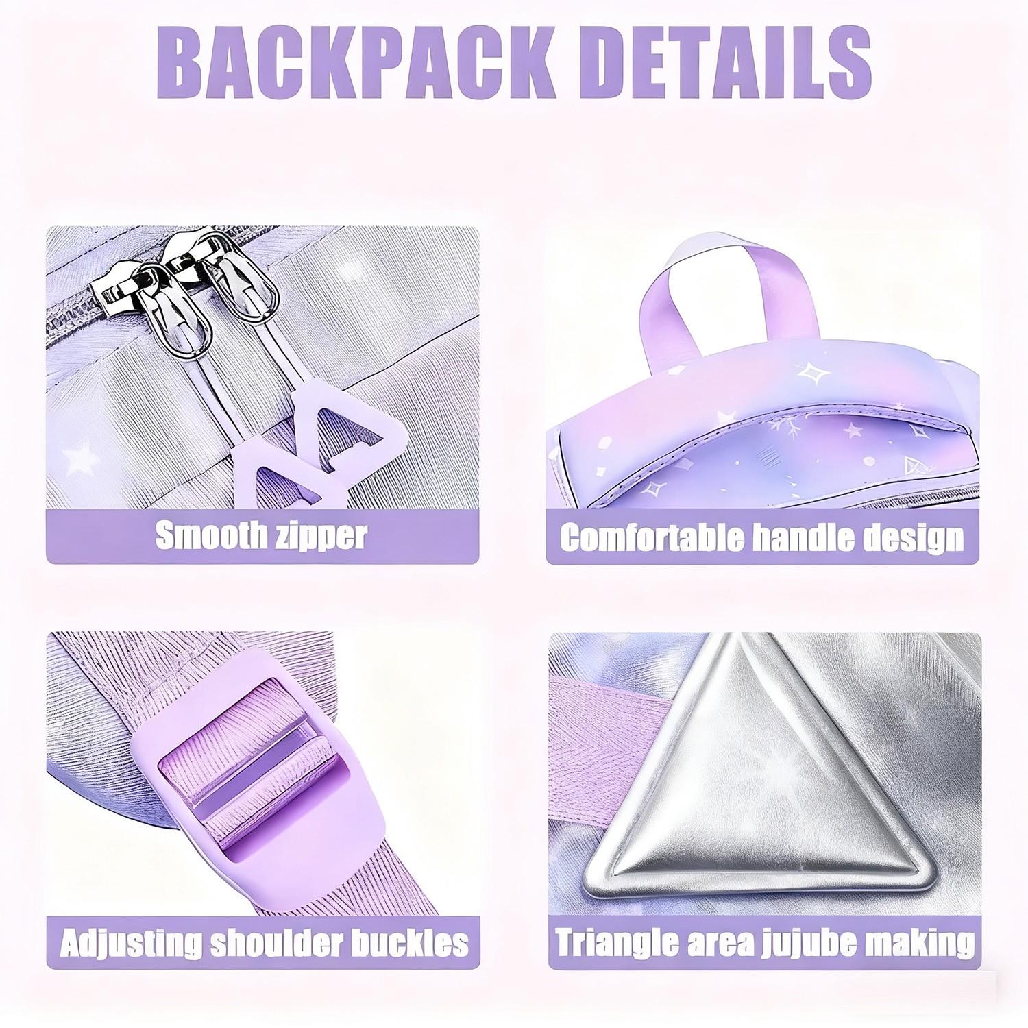 3-Piece College-Style Nylon Backpack Set with Lunch Bag & Pencil Case, Lightweight travel bags with adjustable shoulder straps, multiple pockets suitable for university and outdoor use, and perfect for everyday travel and back-to-school essentials.