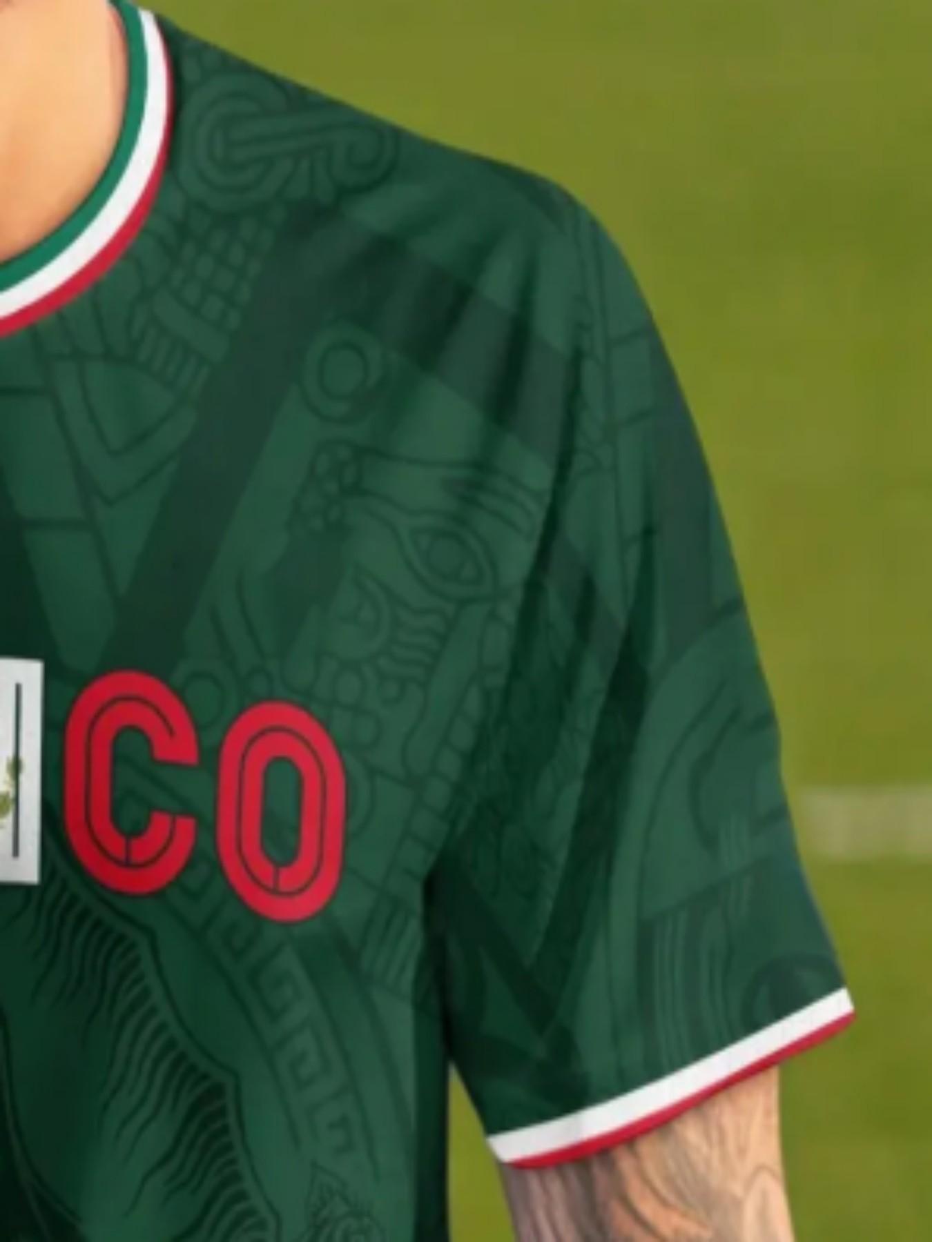 Men's Mexican Guadalupe Virgin Aztec Soccer Jersey, Sporty Geometric Pattern, Loose-Fit Short Sleeve Top, All-Seasons Wear