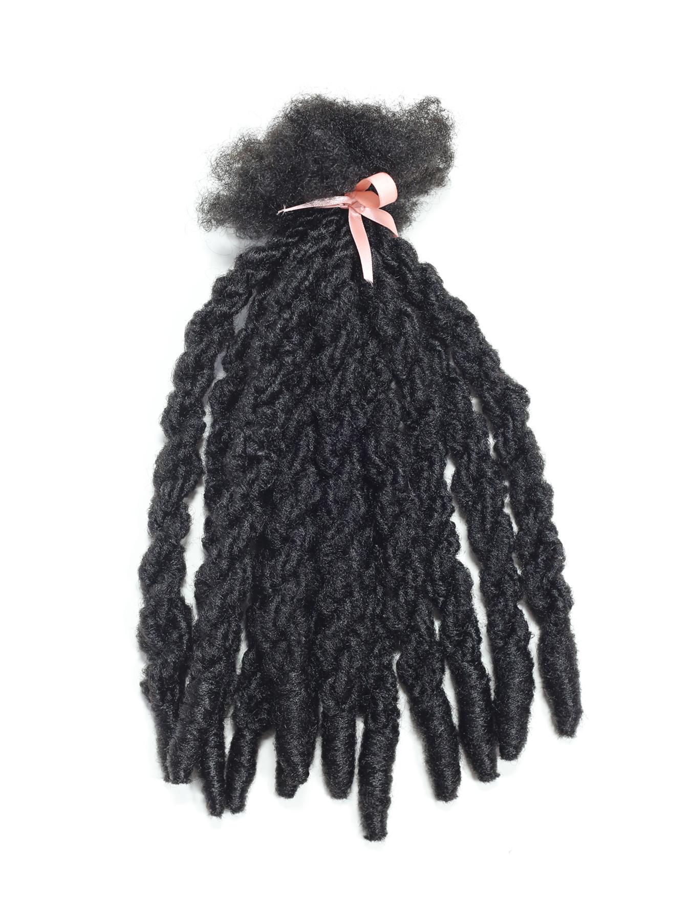 Double Twist Men's Crochet Hair Extensions, 14 Inches, 12 Pieces, Lemon Braid Style, Stylish and Versatile Hair Accessories