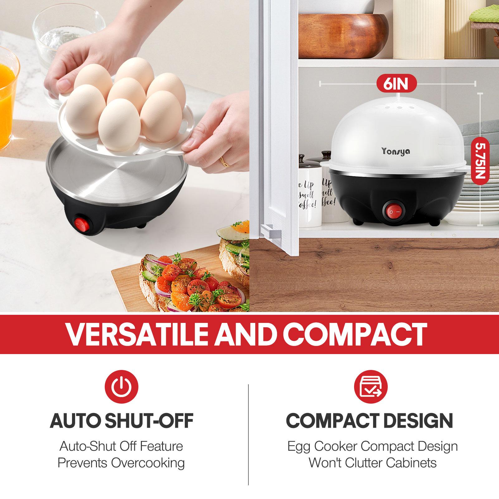 Rapid Egg Cooker for Hard Boiled, Poached, Scrambled Eggs, Omelets, Steamed Vegetables, Dumplings & More, 6 capacity- Black Rapid Egg Cooker for Hard Boiled, Poached, Scrambled Eggs, Omelets, Steamed Vegetables, Dumplings & More, 6 capacity- Black