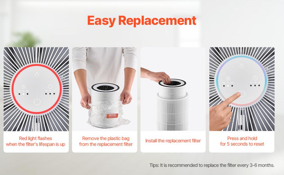 VEVOR Air Purifier Replacement Filter, H11, 2-in-1 Compact Lightweight Replacement Filter with PET Pre-Filter, Easy-to-Grab Purifier Filter with Non-Woven Fabric, Fit for Cylindrical Purifier VEVOR Air Purifier Replacement Filter, H11, 2-in-1 Compact Lightweight Replacement Filter with PET Pre-Filter, Easy-to-Grab Purifier Filter with Non-Woven Fabric, Fit for Cylindrical Purifier