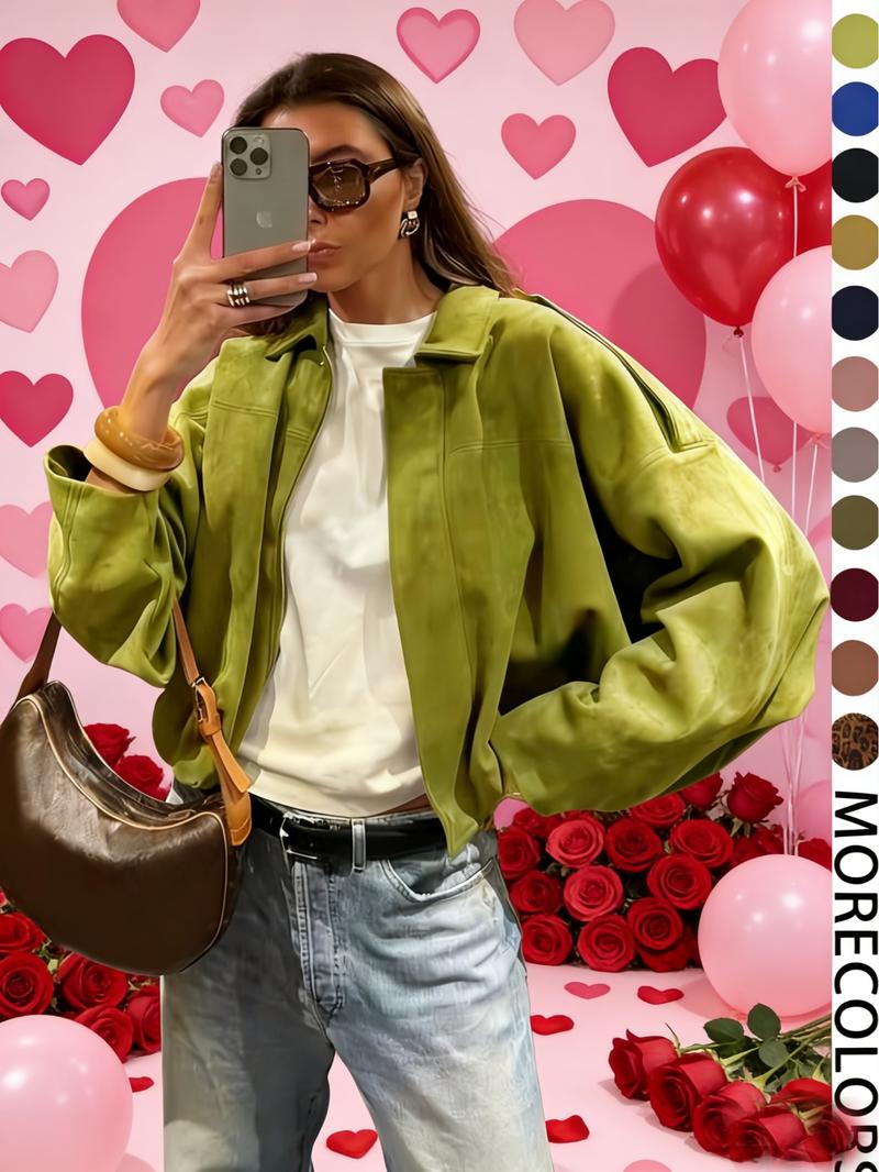Women's Military Jacket, Army Green Loose Fit Coat For Spring & Autumn Women's Military Jacket, Army Green Loose Fit Coat For Spring & Autumn