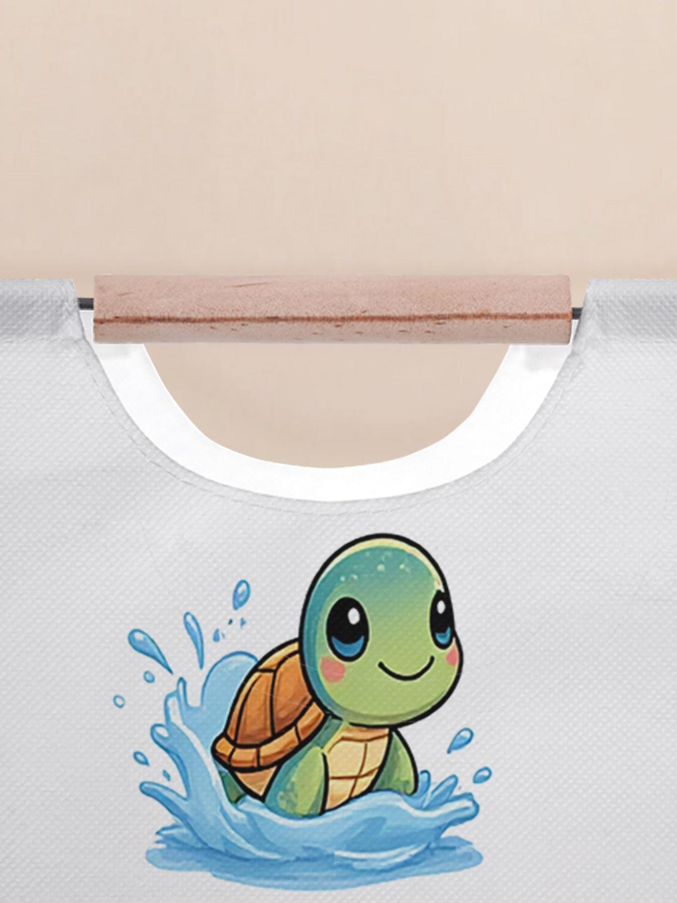 Turtle Pattern Printed Open Storage Bin, Foldable Laundry Basket Storage Bag with Handles, Household Foldable Laundry Hamper for Bathroom and Dirty Clothes Storage