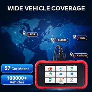 LAUNCH CRP123E OBD2 Scanner Car Diagnostic Scan Tool Check Engine Fault Code Reader with Oil Reset, SAS Reset, Throttle Adaptation, Battery Test, Auto VIN