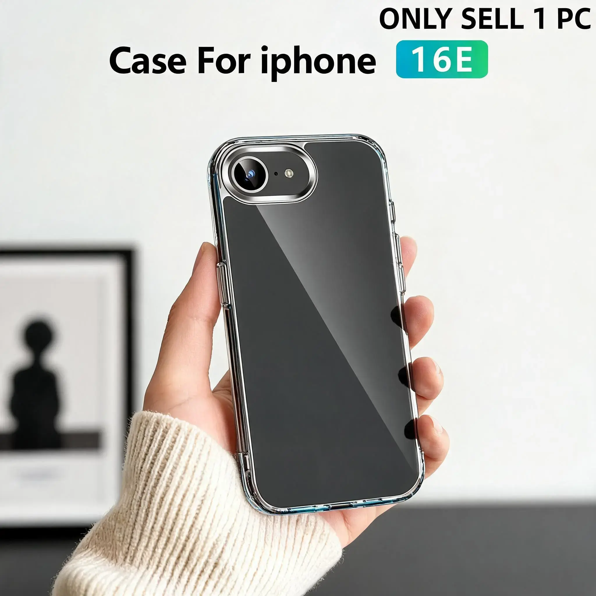 Hybrid Hard Clear Bumper Case for iPhone 16 16E 16 Plus 16 Pro Max, Anti-fall Shockproof Transparent Protective Case, Shockproof Protective Covers, Phone Accessories, Cover, Protector, Casing, Shockproof Cellphone Accessory