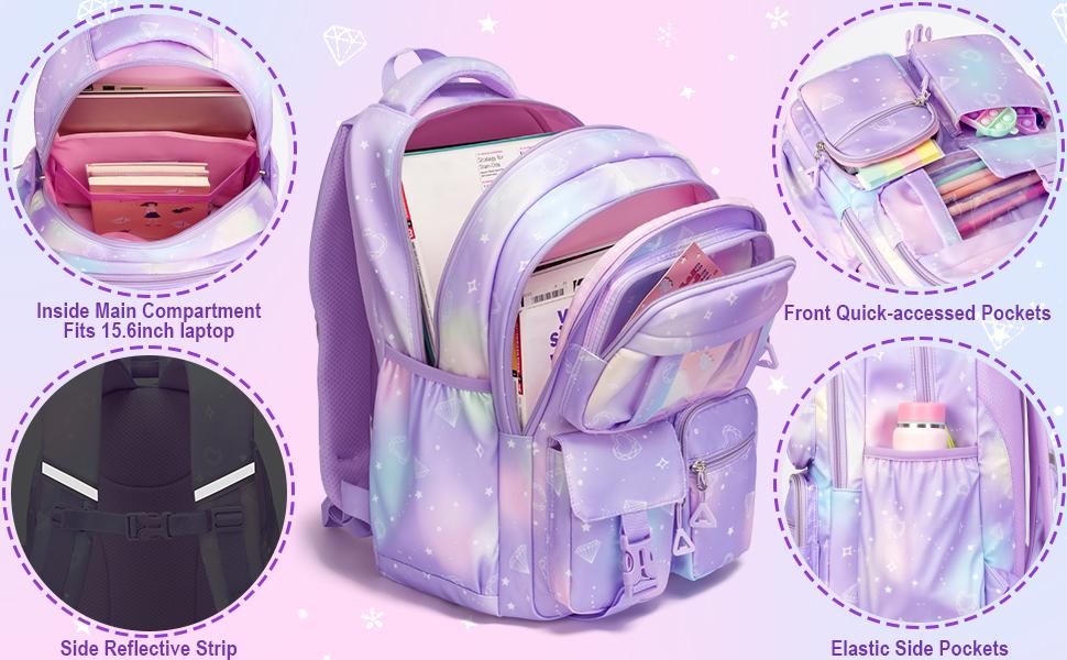 Fimibuke 3-in-1 School Backpack Set, Waterproof Bookbag with Lunch Bag & Pencil Case, Lightweight for School Girls Boys Fimibuke 3-in-1 School Backpack Set, Waterproof Bookbag with Lunch Bag & Pencil Case, Lightweight for School Girls Boys