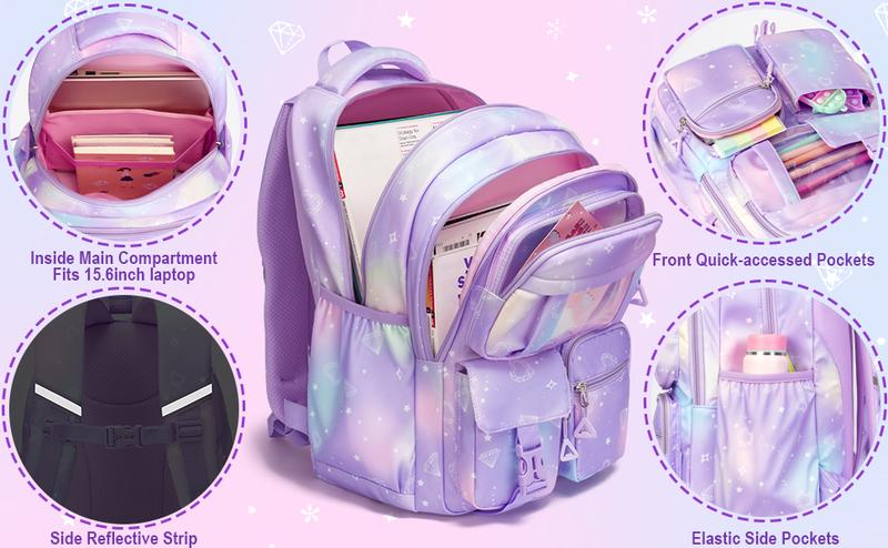 Product Introduction of Fimibuke 3-in-1 School Backpack Set, Waterproof Bookbag with Lunch Bag & Pencil Case, Lightweight for School Girls Boys 6