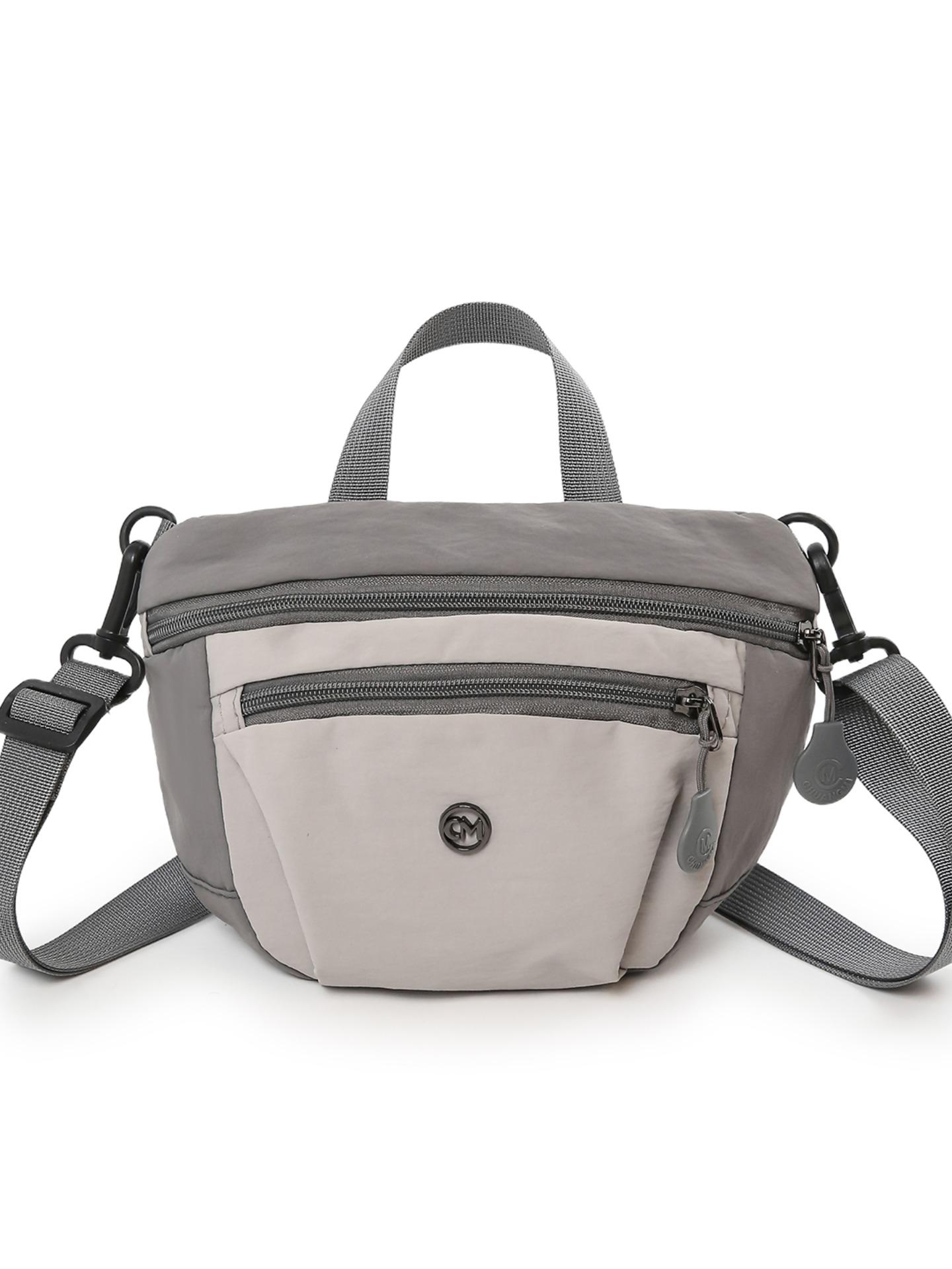 Unisex Nylon Satchel Bag, Colorblock Design, Lightweight Casual Shoulder Crossbody Bag, Ideal for Outdoor Shopping & Daily Use