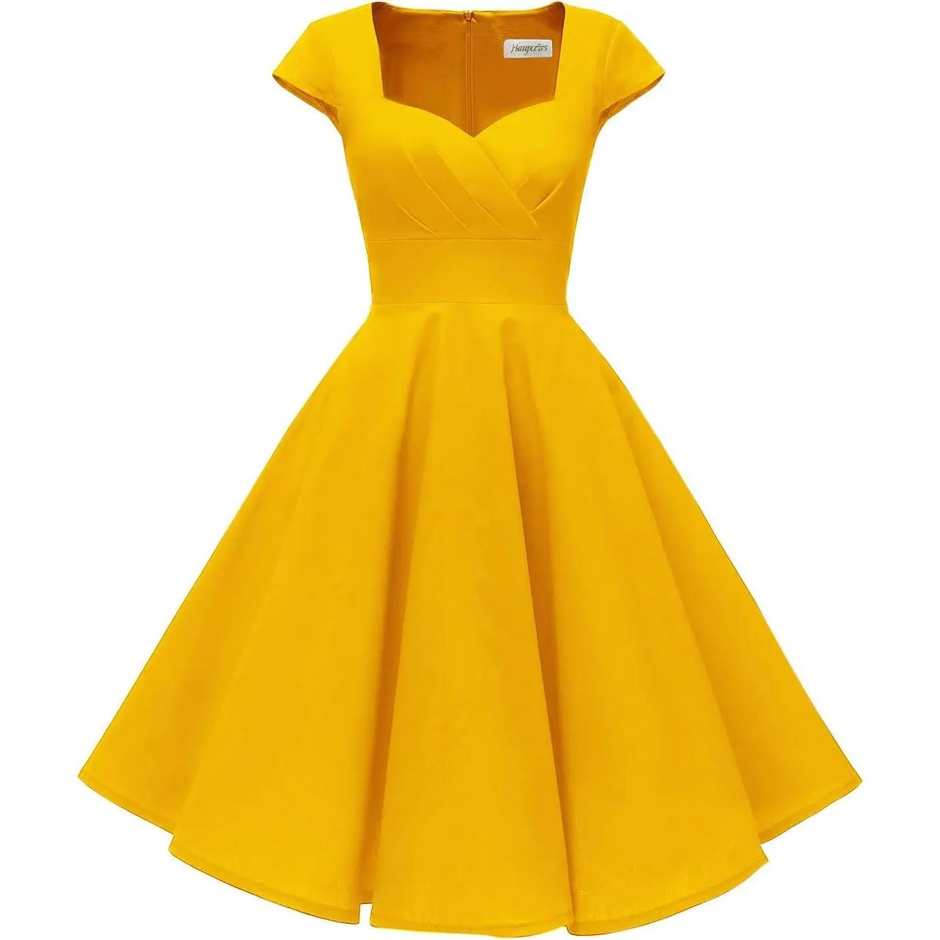 Women's Cap Sleeve 1950s Retro Vintage Cocktail Swing Dresses with Pocket