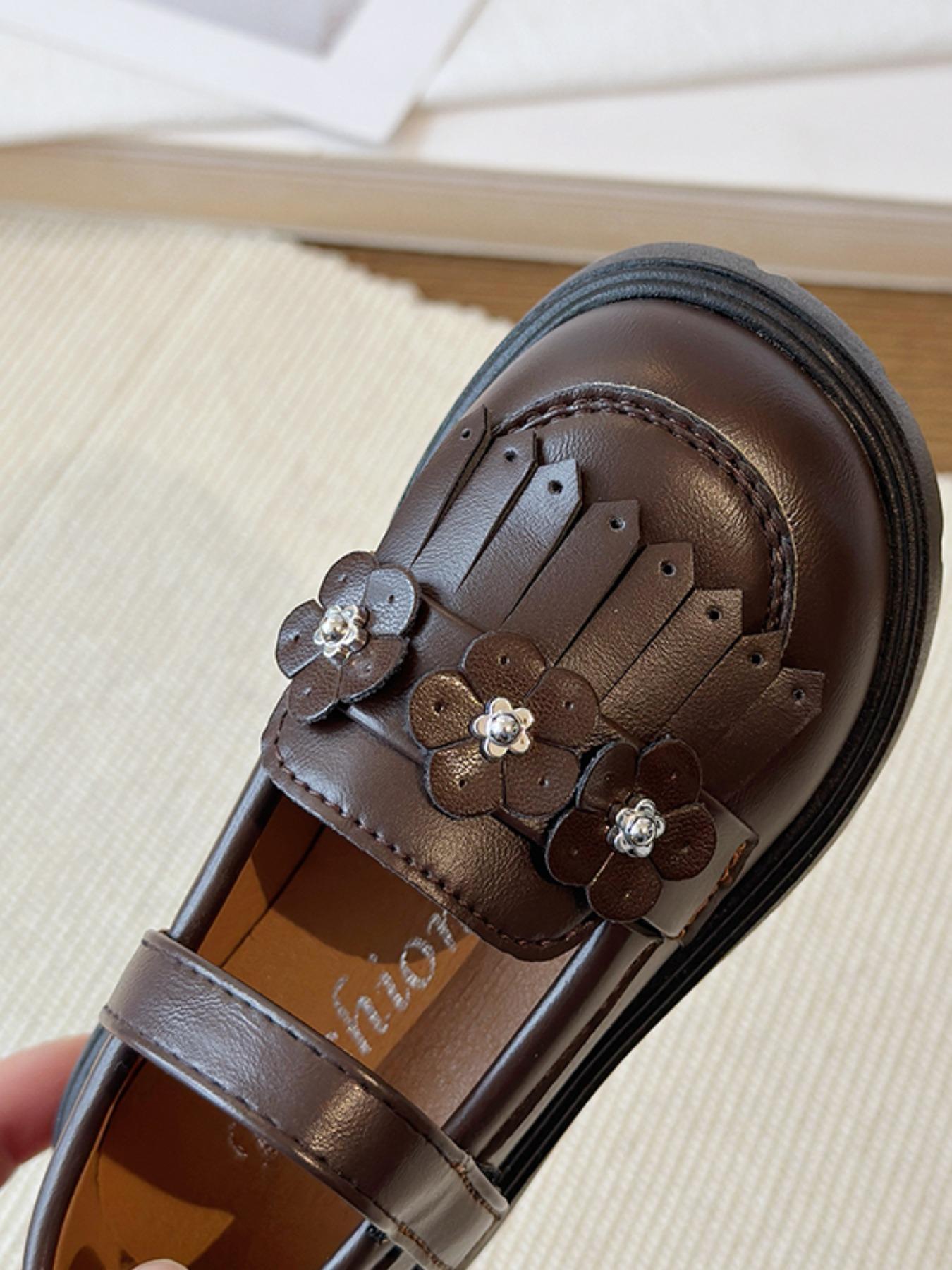 Vintage British Style Girls' Thick Sole Mary Jane Shoes, Perfect for Daily Wear, School Uniforms, Formal Occasions, Spring & Fall