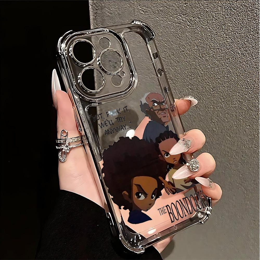 Cartoon The B-Boondocks Smartphone Case Suitable for iPhone 17 16e 16 15 14 13 12 11 Mini Pro Max Air X XR XSMAX 8 7 Plus Anti Fall Transparent Soft Back Cover