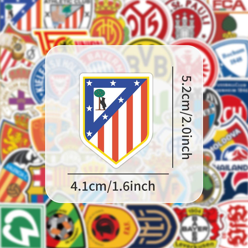 60 Sheets Football Team Logo Stickers, Sports Soccer Club Decals for Phone Case Laptop Water Bottle Decor