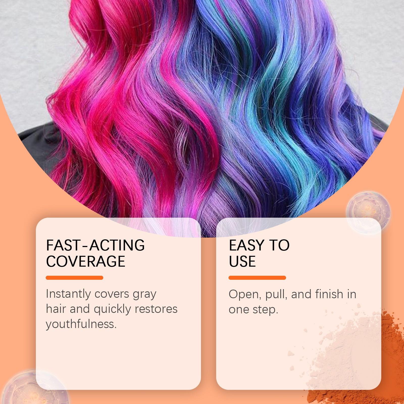 Hoegoa Hair Dye Powder, Temporary Hair Color Stick, Covers Hair, Dreamy, Stage Makeup, No Damage, Easy Wash, Portable, Long-Lasting