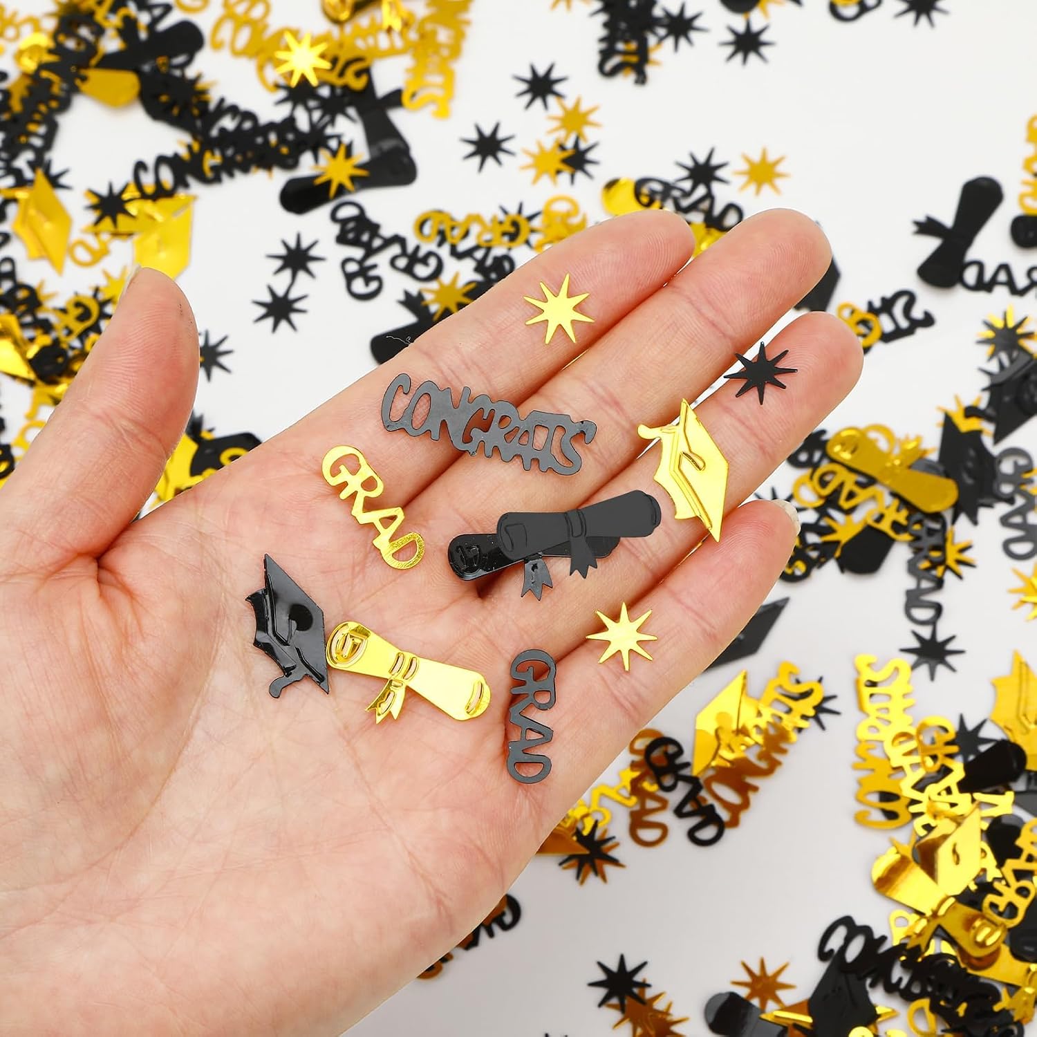 and Black Graduation Confetti Congrats Grad Confetti 2027 | Graduation Table Confetti, Class of 2027 Table Centerpiece, for 2027 Black and  Graduation Party Decorations Supplies