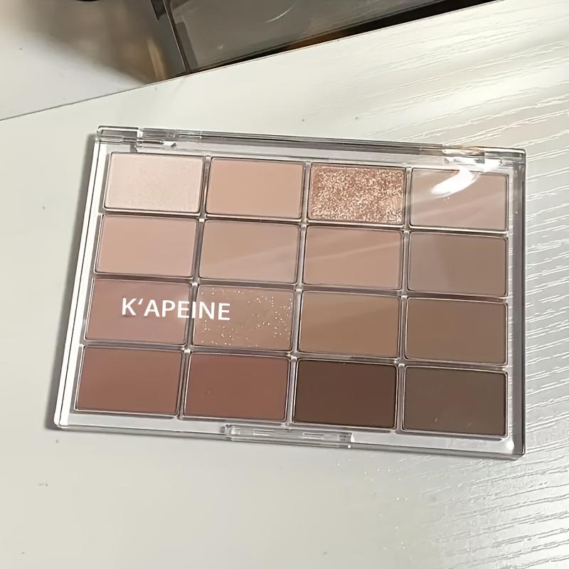 16-Color Chocolate Eyeshadow Palette with Matte and Fine Glitter Earth Tones for a Natural Look, Long-Lasting Smudge-Proof Sparkly Neutral Palette