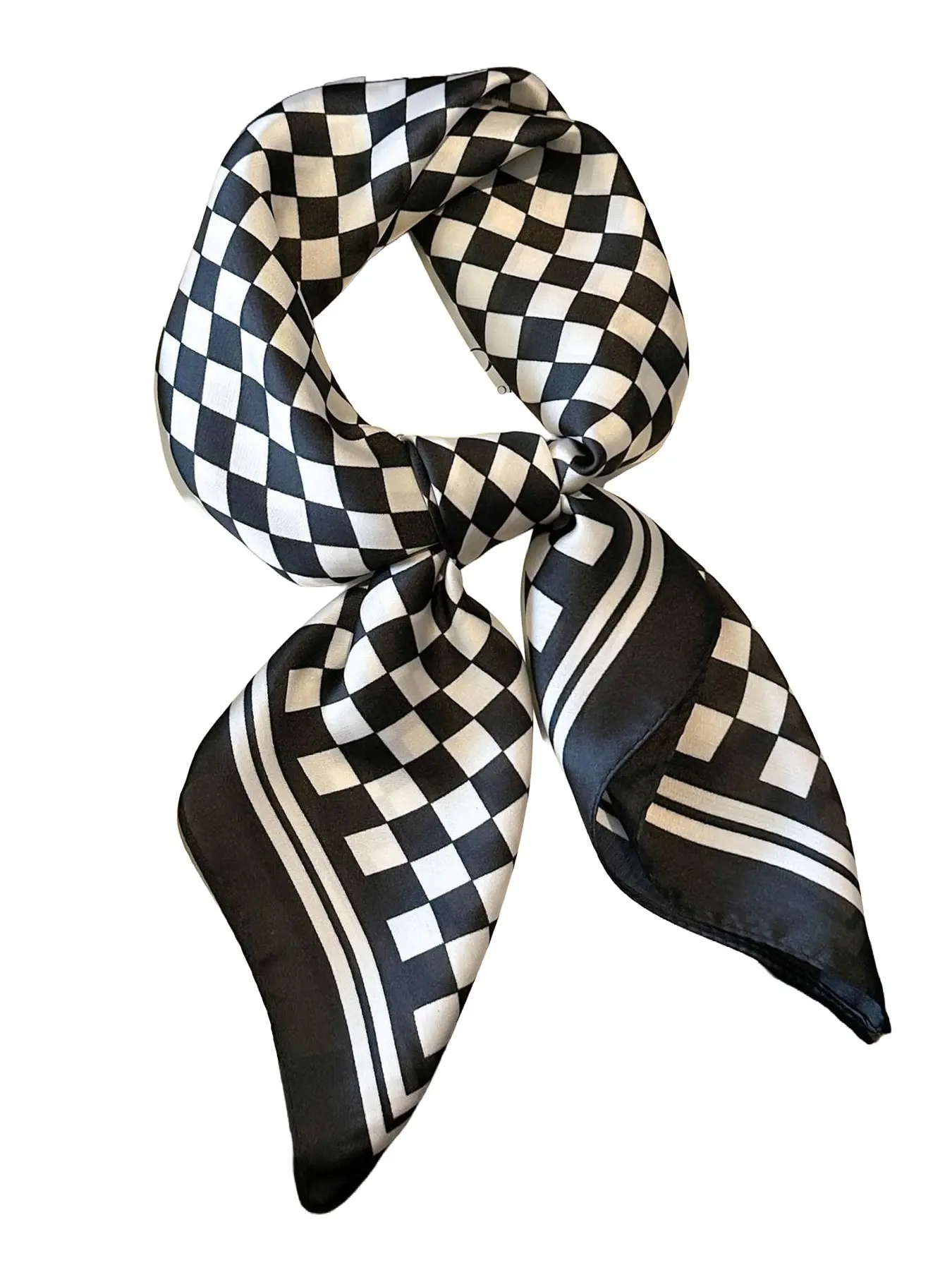Women's Checked Pattern Contrast Binding Design Square Scarf, Casual Soft Comfortable Scarf for Daily Wear, Fashion Accessories for Women & Girls, Checkered Scarf, Plaid Scarf, Scarf Wrap, Shawl
