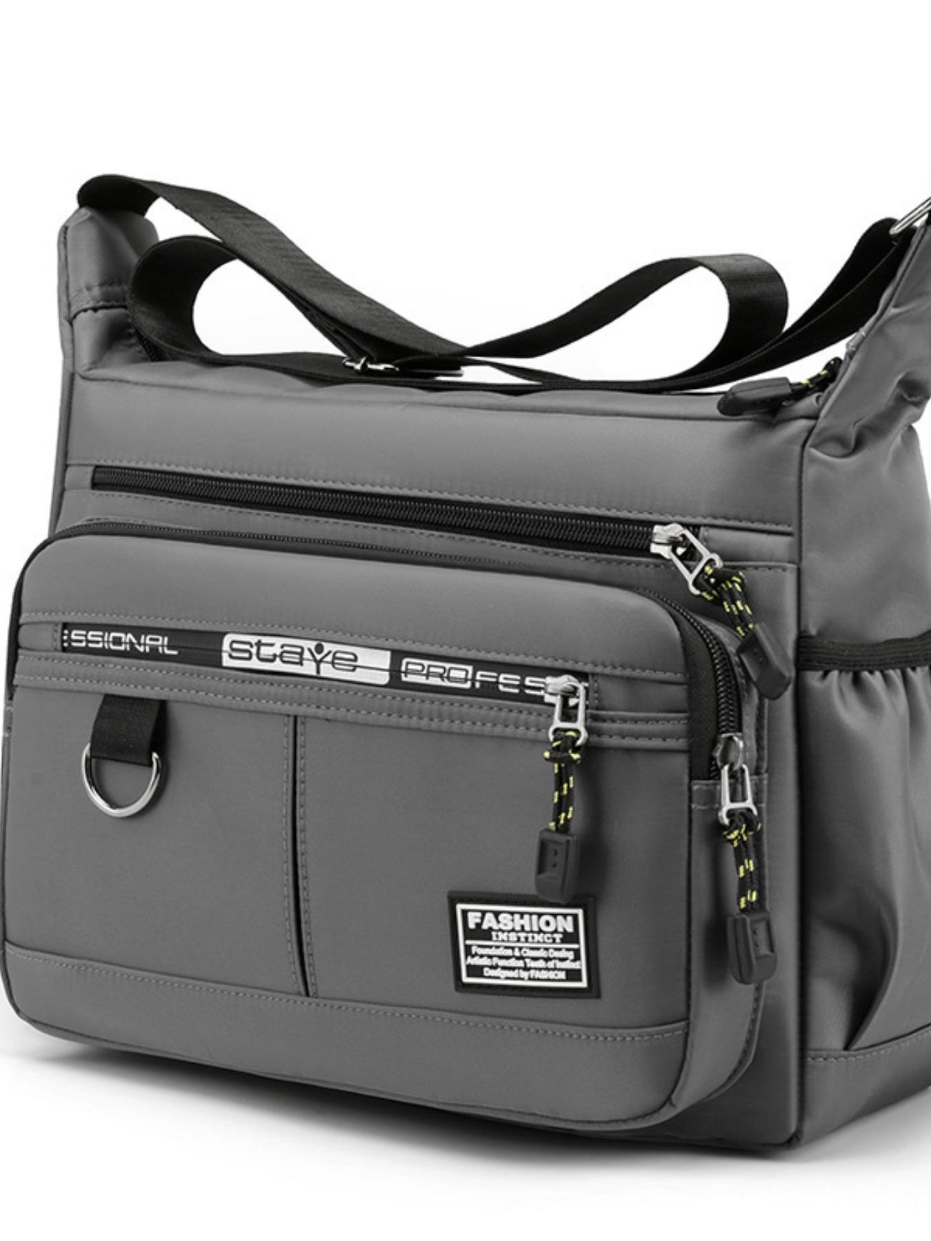 Large Capacity Men's Crossbody Bag, Durable Waterproof Multi-Pocket Business Shoulder Bag, Outdoor Commute Backpack for Men