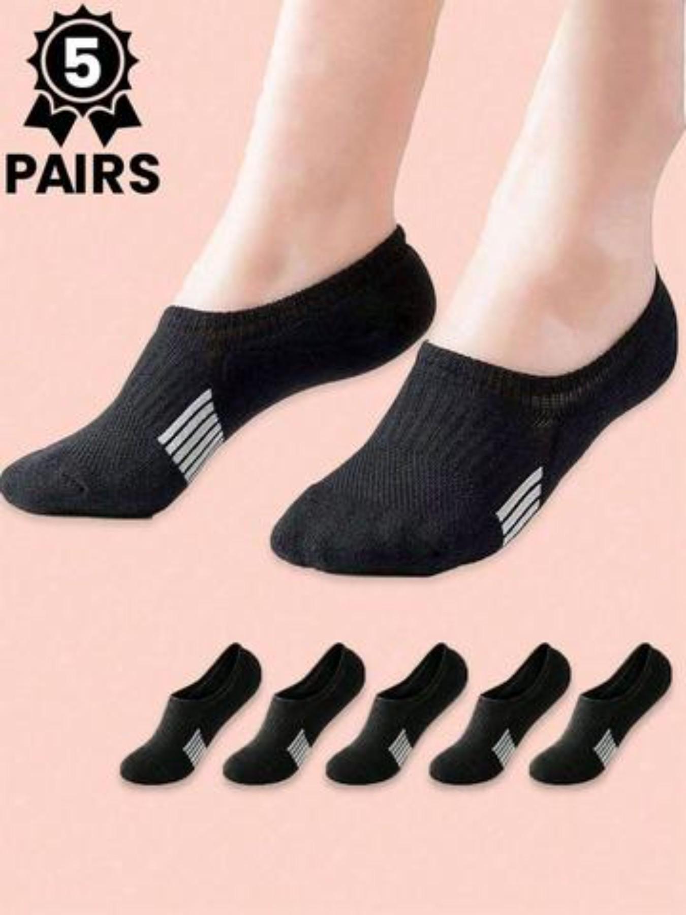 5 Pairs Women's Summer Thin Crew Socks, Breathable Mesh Low Top Athletic Socks, Non-Slip Comfortable Socks for Fitness & Daily Wear