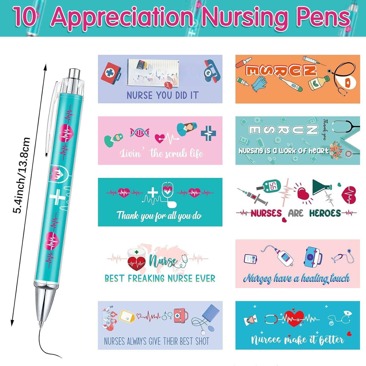 Nurse Ballpoint Pens Lovely Cartoon Nurse Pens Cute Retractable  Pens Funny Ink Ballpoint Pens for  Assistants Students Workers Office Appreciation Gifts (10 Pcs)