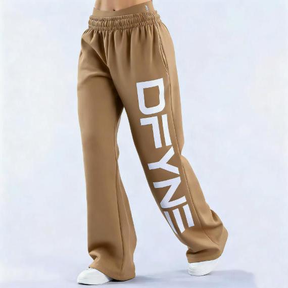 DFYNE Wide Leg Joggers - Comfy High Waisted Oversized Sweatpants, Streetwear Lounge Fit with Internal Drawcords & Side Pockets split shorts running