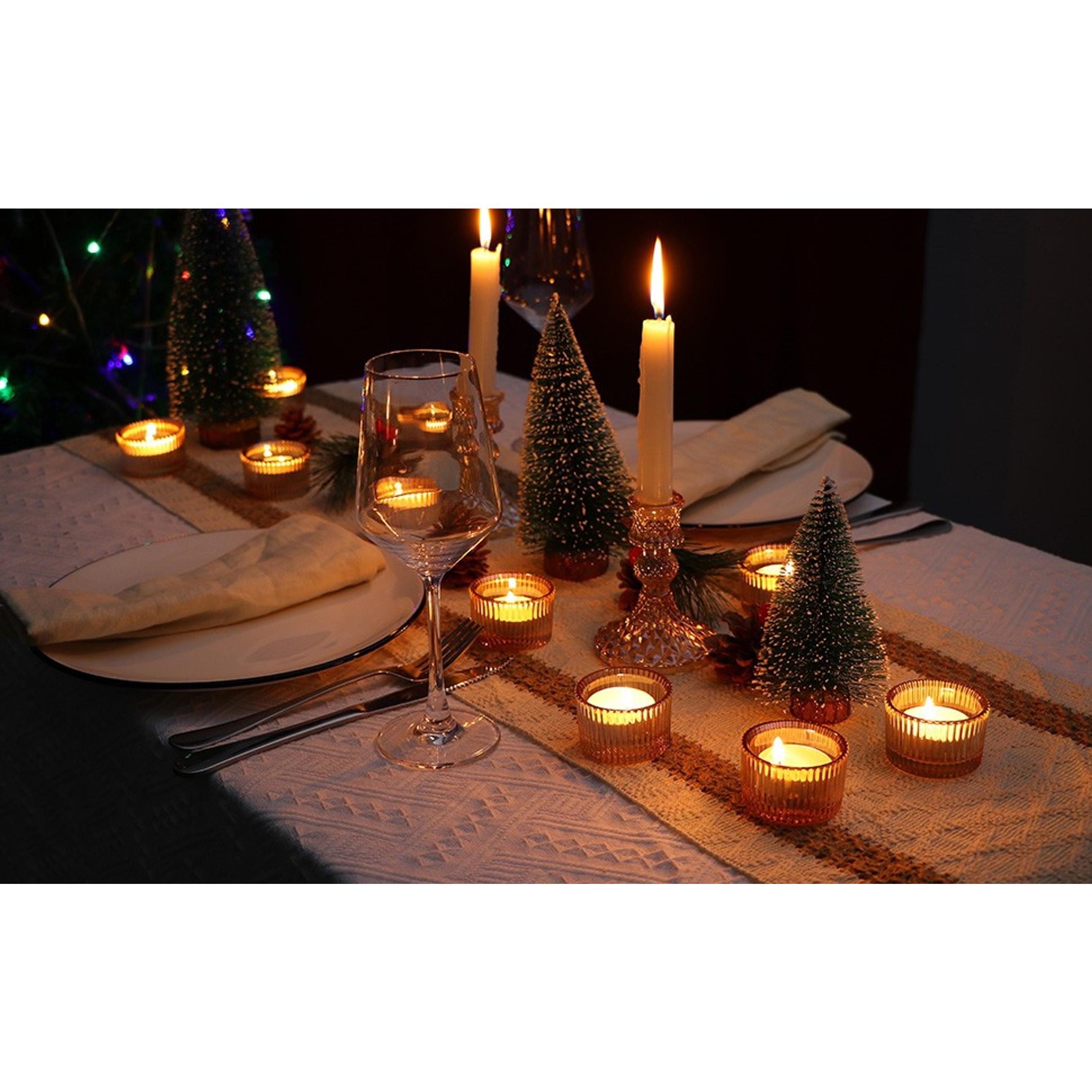12 Pcs Gold Tealight Candle Holder 2'' x 1.4'', Small Votive Candle Holders for Table Centerpiece, Glass Tea Light Candle Holders for Party, Home and Wedding Decor