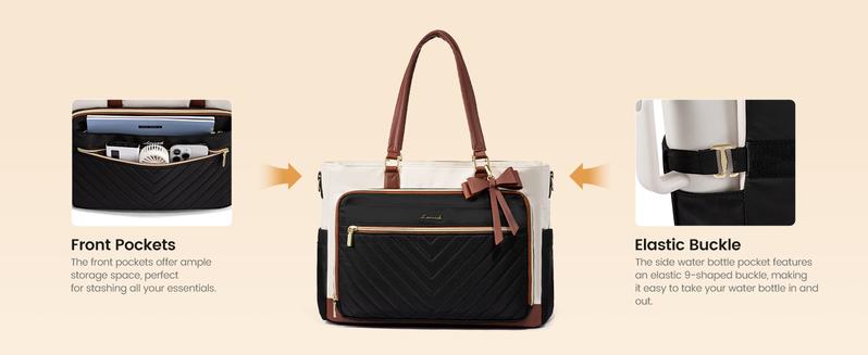 LOVEVOOK Lunch Tote Bag for Women,15.6 Inch&17.3 Inch Large Capacity Work Bag with Laptop Compartment, Teacher Tote Bag with Zipper, Handbag Insulated Bag Leakproof for Nurse, Office, College,TikTokShopStockUp