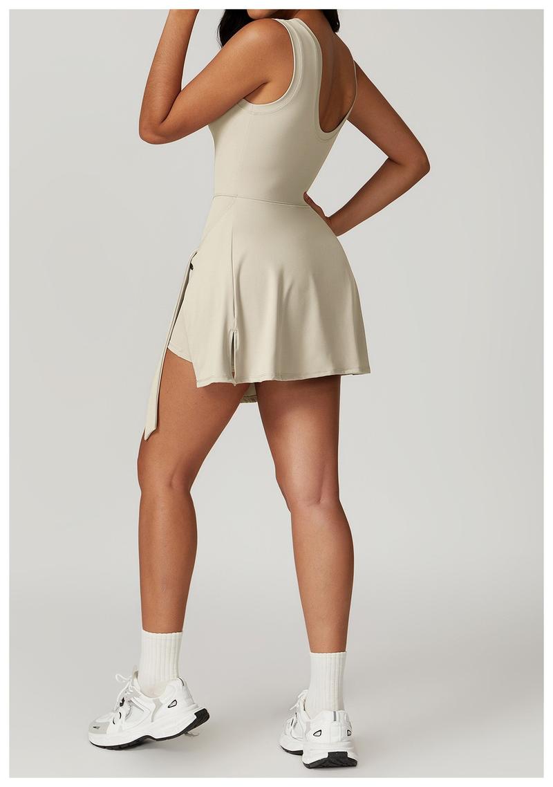 Women Tennis Dress Athletic Dress with Built in Shorts Sleeveless Side Slit Golf Dress Workout Backless Dresses Activewear Women Tennis Dress Athletic Dress with Built in Shorts Sleeveless Side Slit Golf Dress Workout Backless Dresses Activewear