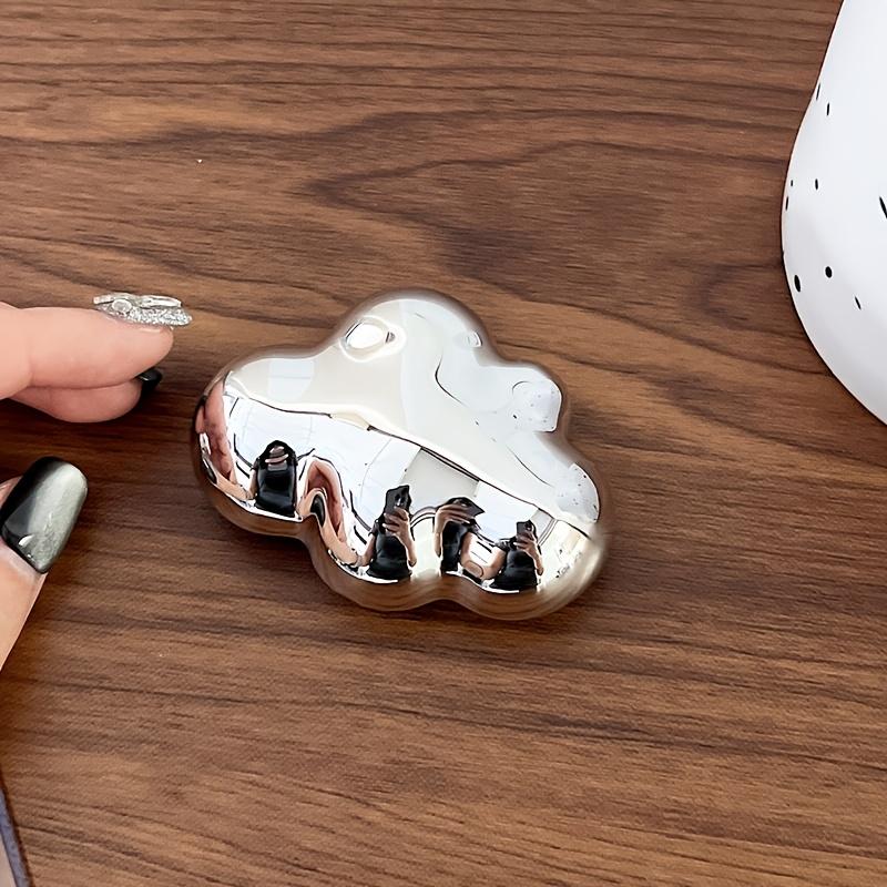 Advanced Electroplated Silver Cloud Magnetic Lazy Phone Stand, Foldable and Extensible Handle, Detachable Back Handle, Ideal Gift