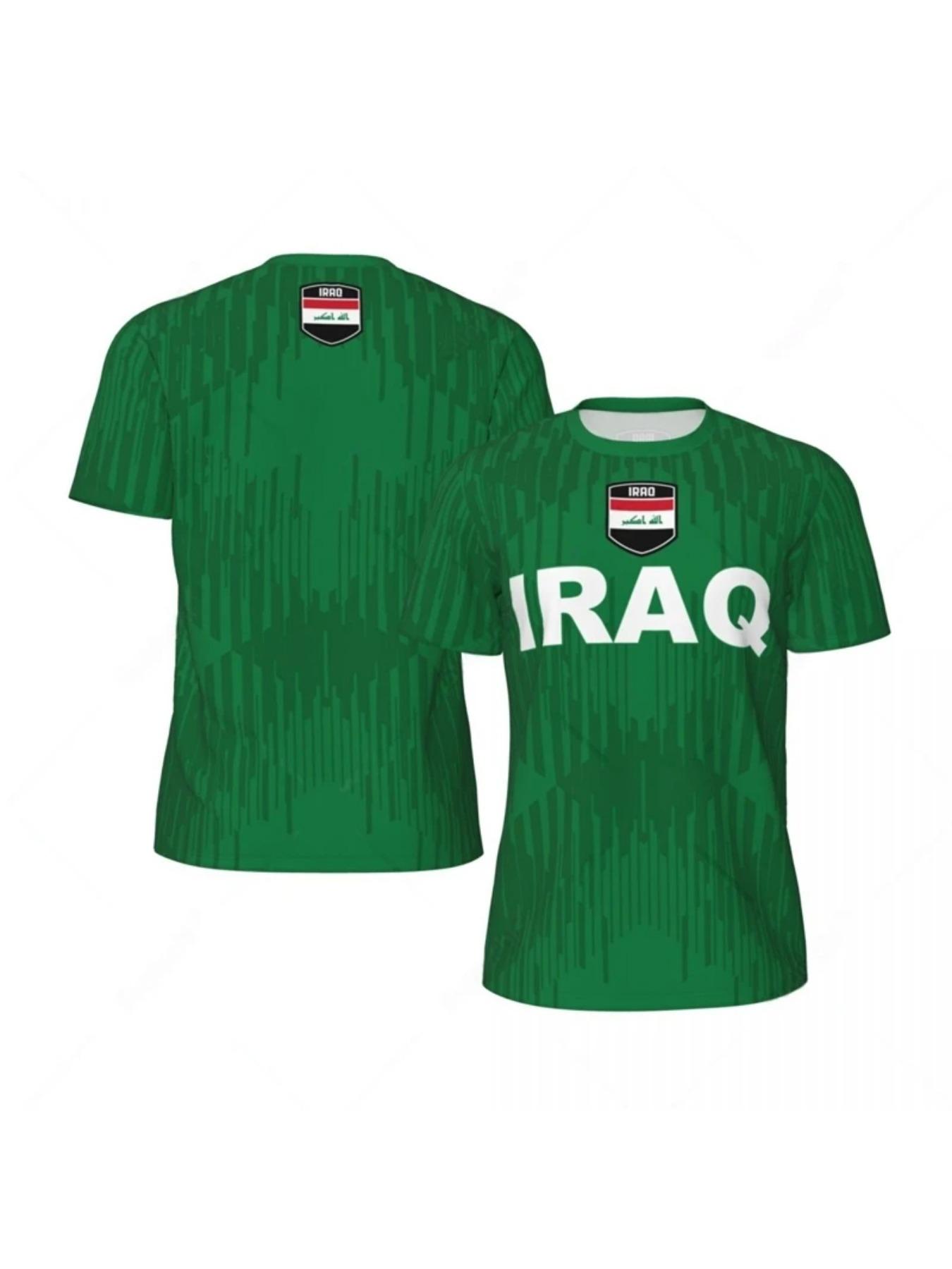 Iraq Flag Graphic Mens Football Jersey Fashion National Emblem 3D Printed Sports T Shirt Casual Oversized Breathable Tees Tops