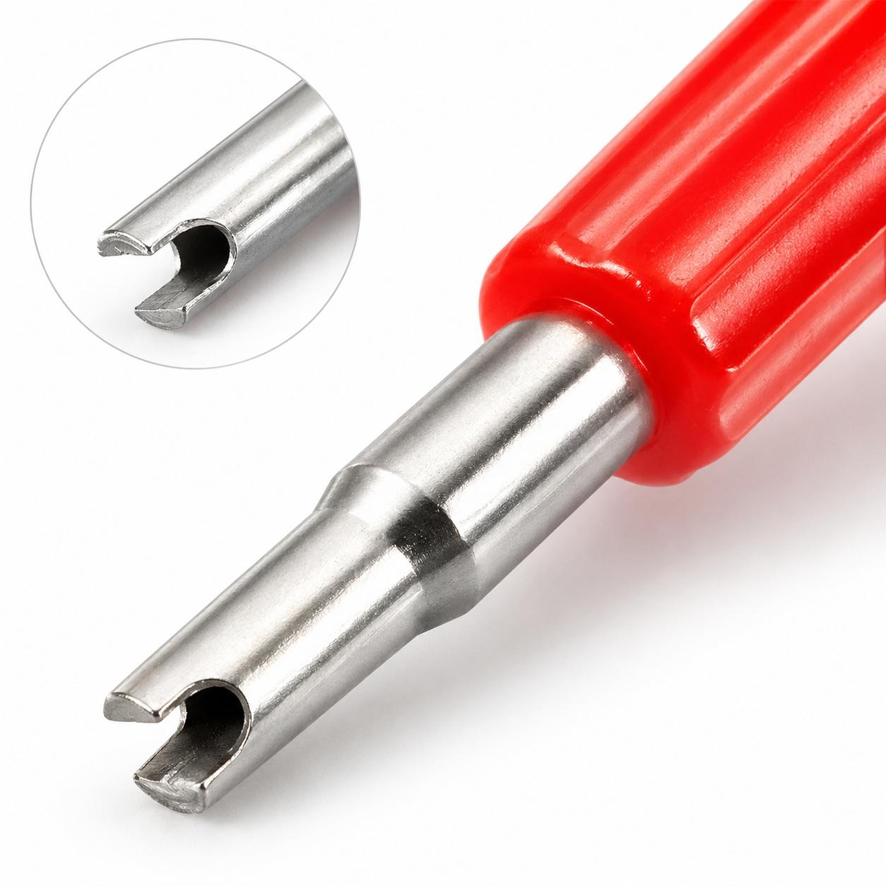 Dual Head Valve Core Tool, Universal Tire Repair Kit for Cars and Motorcycles, Portable Valve Stem Removal and Installation, American & French Valve Adapters, Durable Emergency Equipment