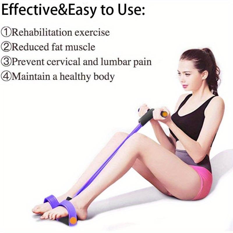 Tummy Trimmer with 6 Elastic Bands, Foot Pedal Resistance Trainer for Core & Lower Body Workouts
