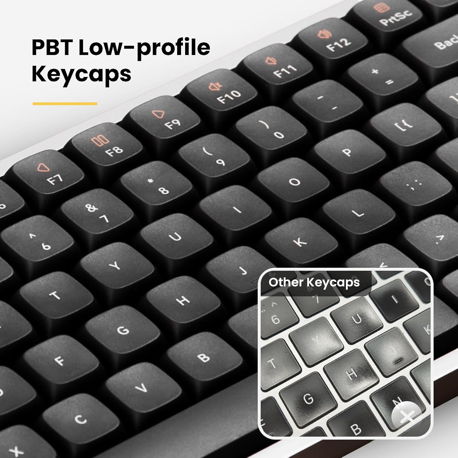 Flow84 Low Profile Mechanical Keyboard, 75 Percent Rechargeable  Keyboards with  and Wired Connection for Windows,  OS/White  Linear Switches