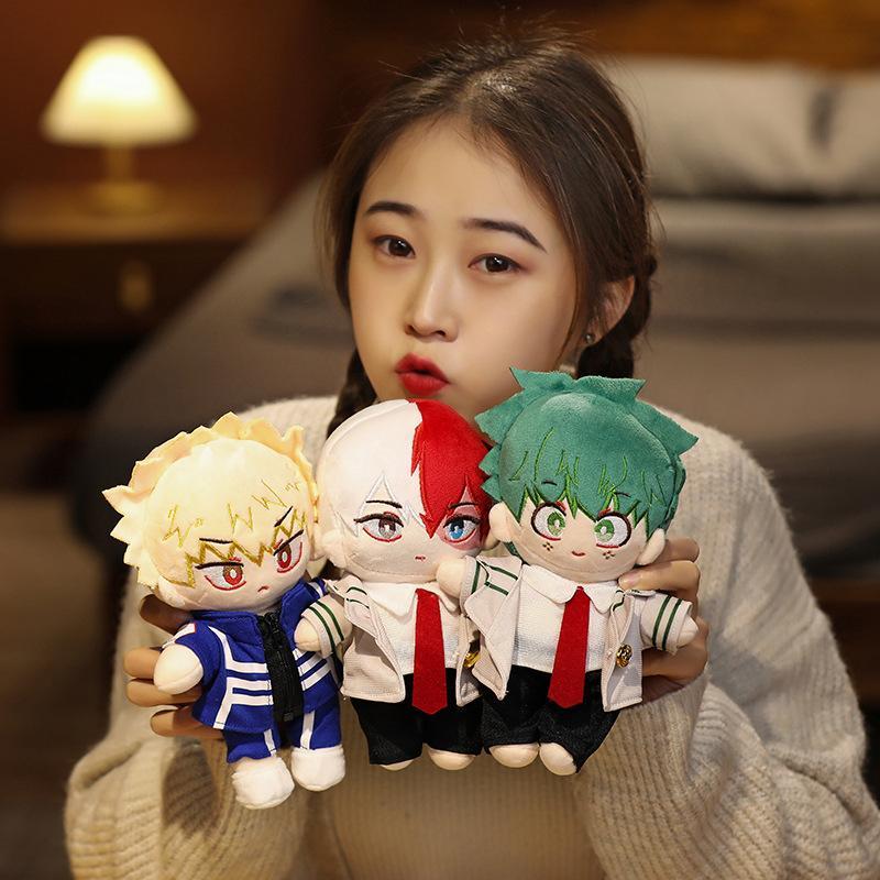 1pc 20cm New My Hero Academia Peluche Toys Stuffed Soft Anime Midoriya Izuku Bakugou Katsuki Todoroki Shoto Dolls Kids Gifts