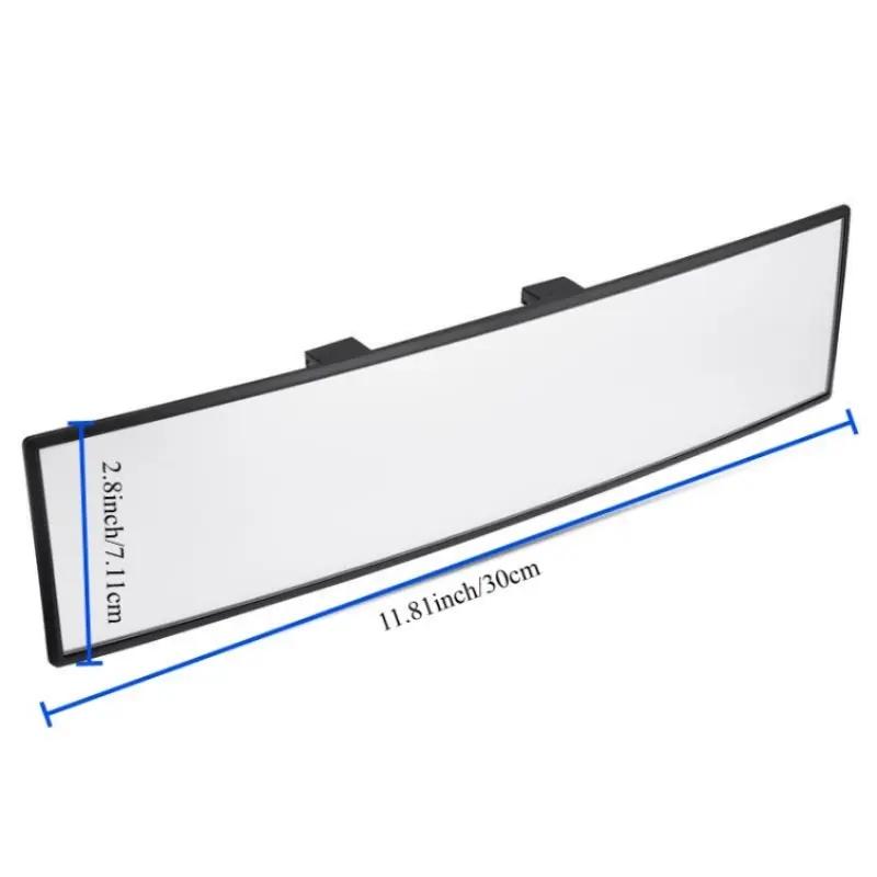 Universal 11.81 Inch Panoramic Convex Real View Mirror for Car SUV Trucks Reversible Passengers High-Quality Glass Anti-Fall Design Easy Install Rearview Mirror