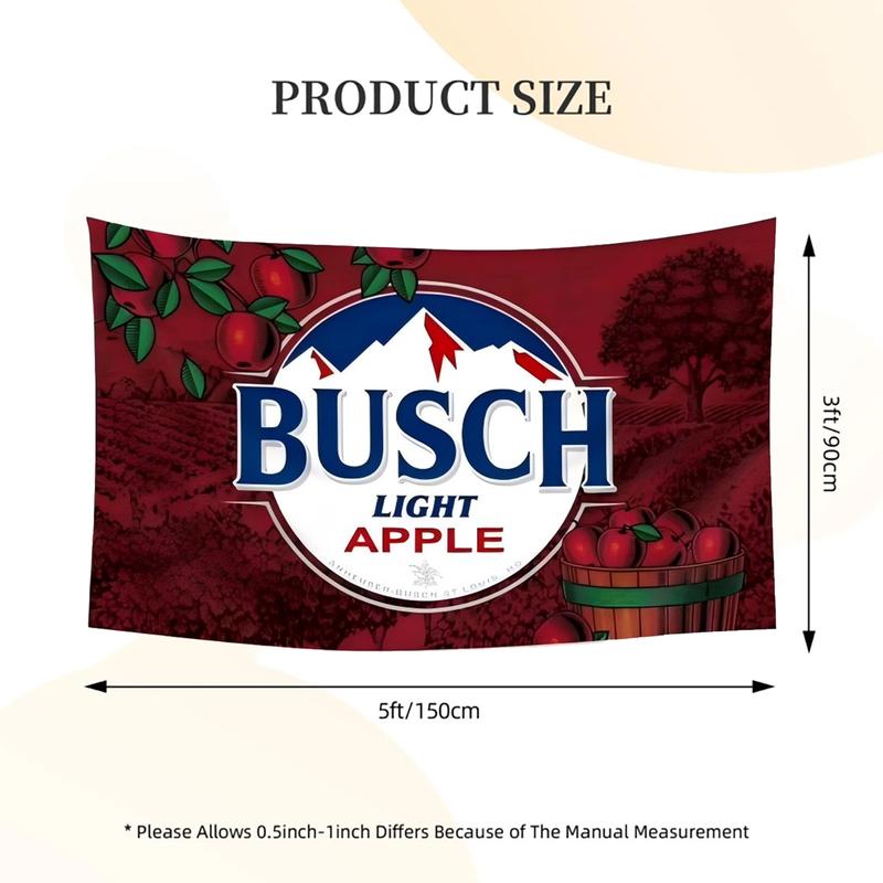Busch Light Apple of  Famers Dilly Flag 3x5Ft Flag Funny Poster Tapestry for Wall Hanging College Dorm Men Cave Decor Outdoor Indoor Decoration Banner with 4 Brass Grommets