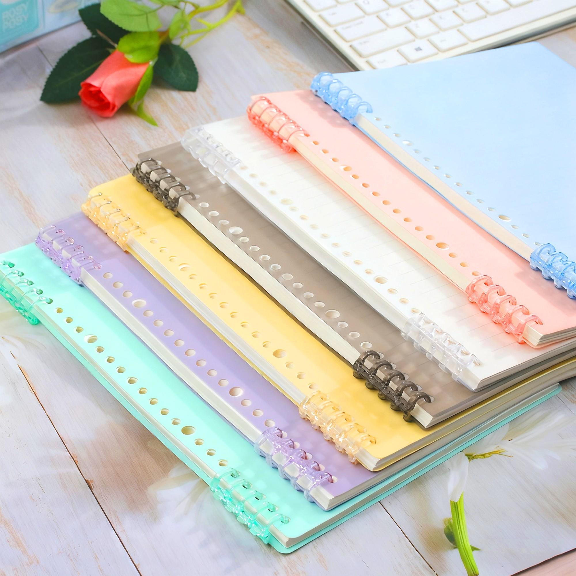 A4 Size Loose Leaf Cover Set, Colorful Transparent Matte Page Book Sleeve, Durable PP Material, for Notebooks, Contracts, Office Supplies, Office Stationery Supplies