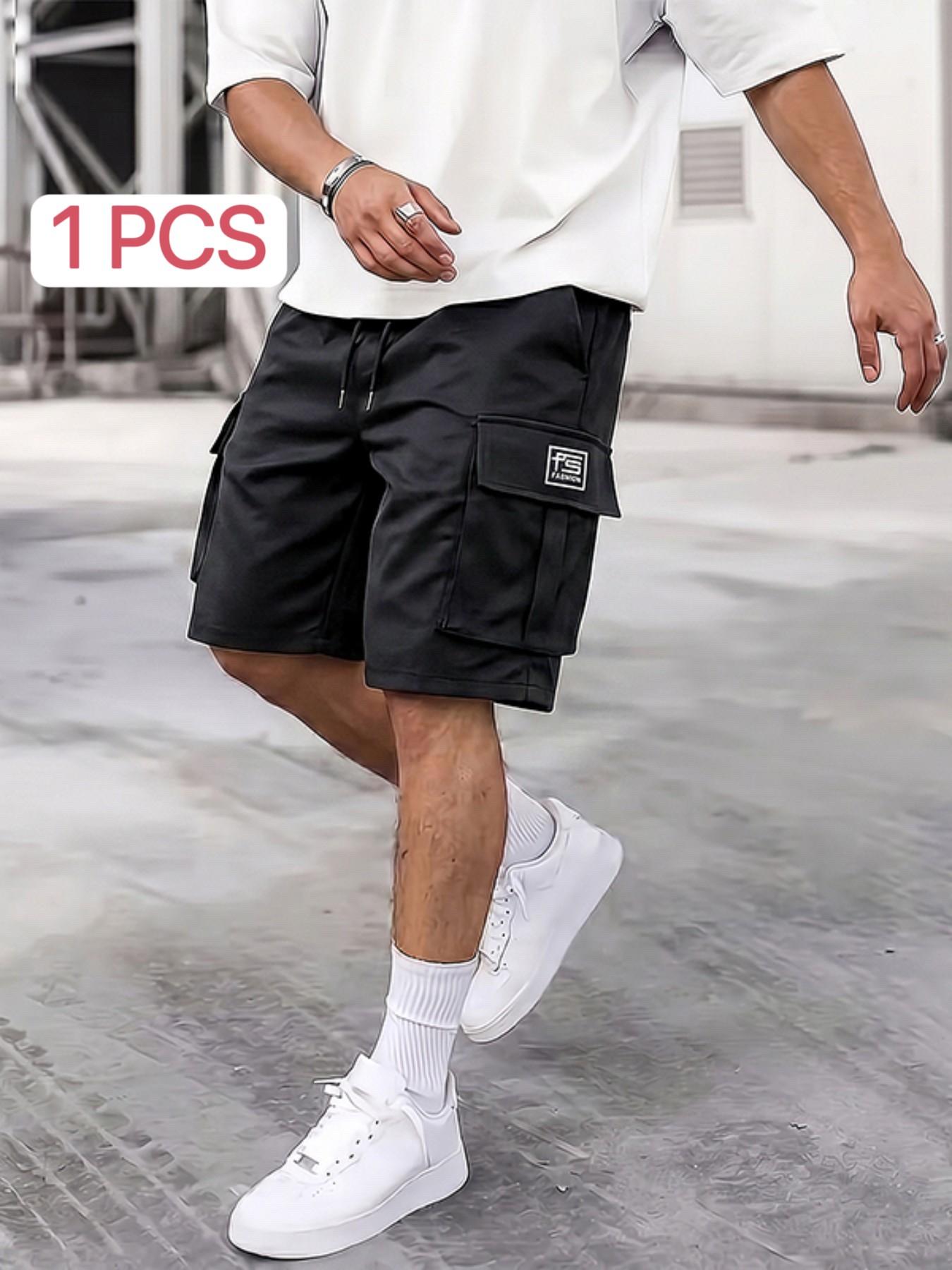 Men's 3-Pack Practical Loose Cargo Shorts, Drawstring Athletic Shorts, Large Side Pockets, Drawstring Waist, Casual Athleisure Street Style, Sportswear, Geometric, Summer Outdoor Sports