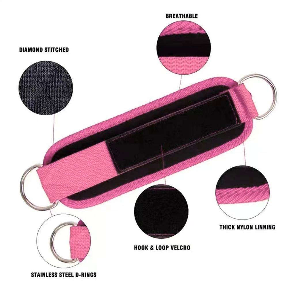 Double D-Ring Nylon Ankle Straps - Unisex Adult Fit Weighted Workout Fitness Belt, Glutes & Leg Strength Training Gym Equipment with Abductors Safety Support (Pink, Black, Blue, Red) Double D-Ring Nylon Ankle Straps - Unisex Adult Fit Weighted Workout Fitness Belt, Glutes & Leg Strength Training Gym Equipment with Abductors Safety Support (Pink, Black, Blue, Red)