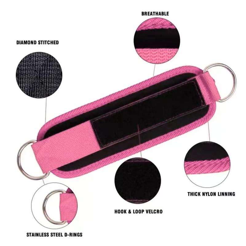 Ankle Straps with Double D-Ring for Gym Workouts Glutes Legs Strength Training Pink Black Blue Red Nylon Weight Equipment Weighted Belt Support Sports Safety Abductors