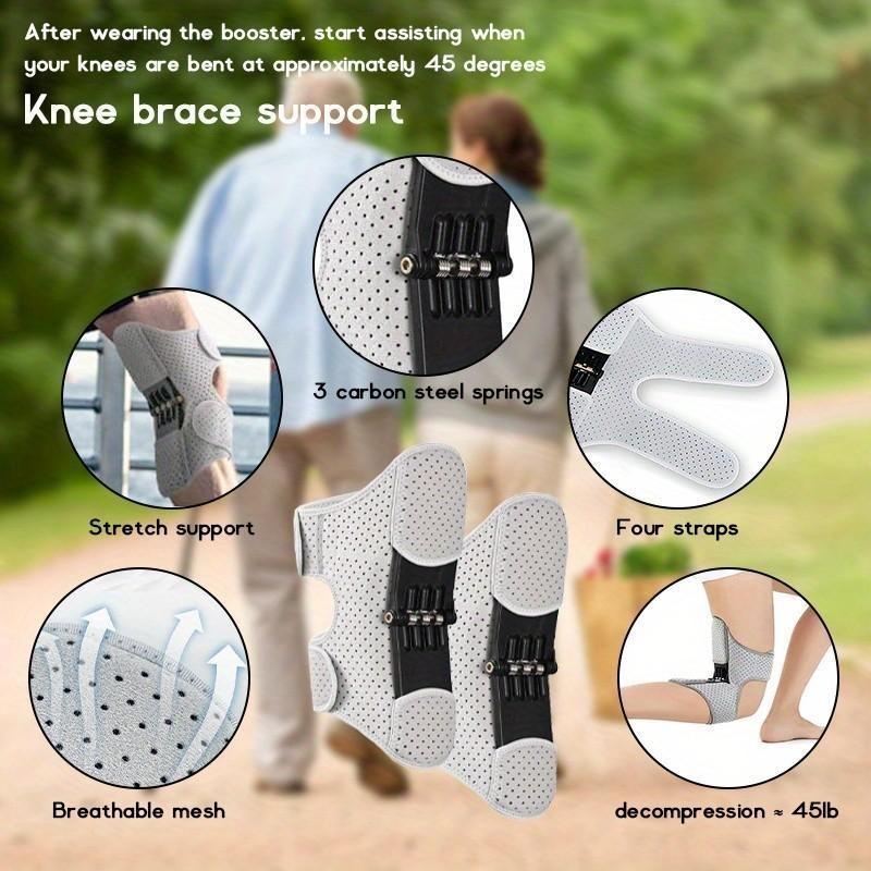 2 Pieces Knee Support Set for Spring, Dual-Axis Joint Support System, Non-Slip Straps, Ideal for Osteoarthritis, Running, Yoga