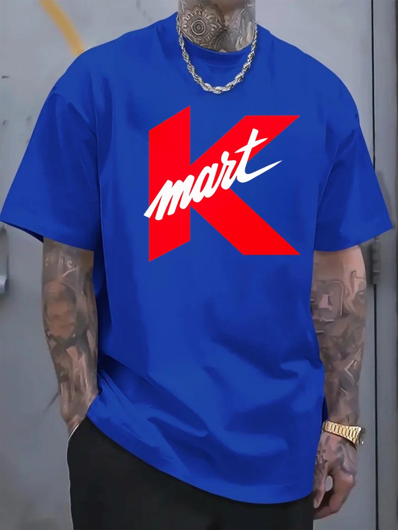 Men's T-shirt, Kmart letter print trendy short sleeve, casual street style outfit