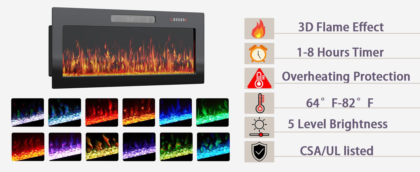 PUKAMI 80 inch Fireplace tv Stand with 50 inch Fireplace Up to 90" TVs,LED Light Entertainment Center and Storage, Modern Wood Media TV Console for Living Room PUKAMI 80 inch Fireplace tv Stand with 50 inch Fireplace Up to 90" TVs,LED Light Entertainment Center and Storage, Modern Wood Media TV Console for Living Room